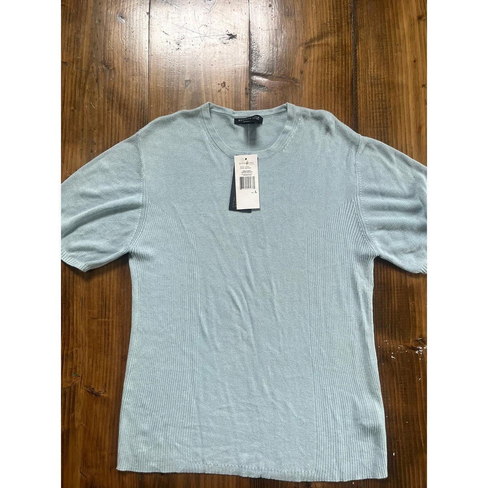 Kenneth Cole New York Amalfi Coast George Crew-Ney Sweater Blue Cloud Large NWT